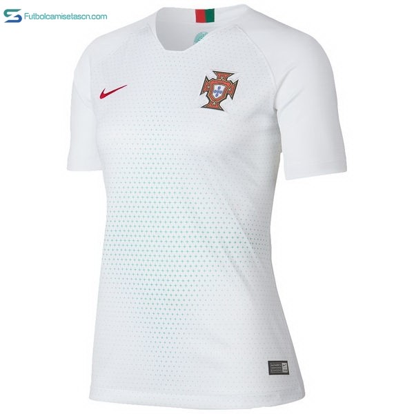 Camiseta Portugal 2ª Mujer 2018 Blanco
